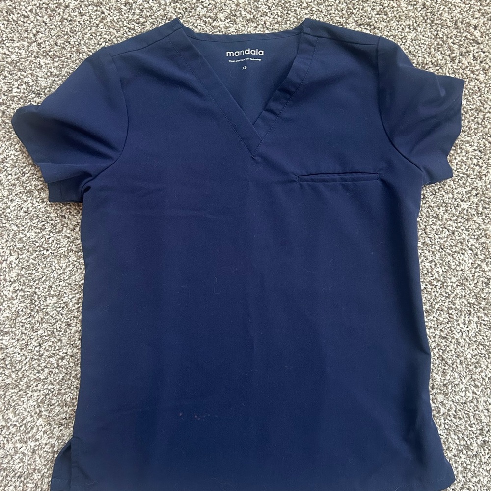 Mandala Women's Navy Short Sleeve Top